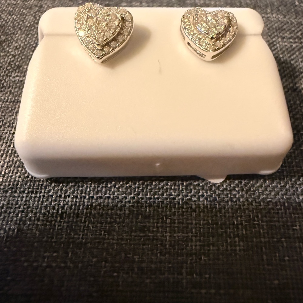 0.5 CTW Silver Moissonite Heart Earrings